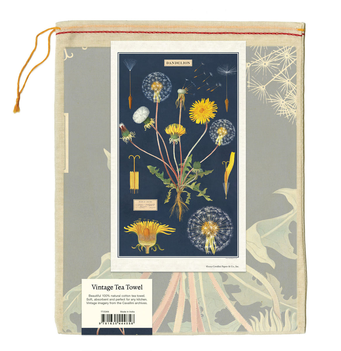 Load image into Gallery viewer, CAVALLINI &amp; Co. 100% Natural Cotton Tea Towel - Dandelion