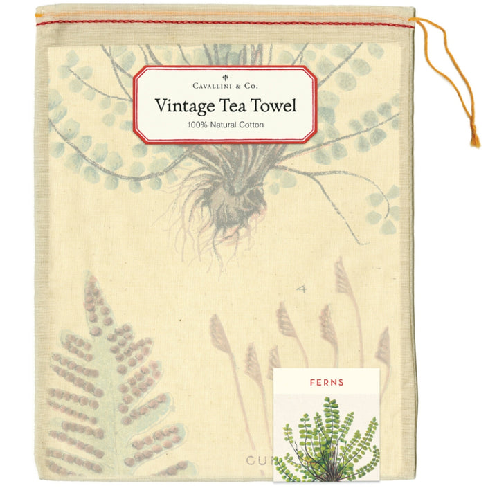 CAVALLINI & Co. 100% Natural Cotton Tea Towel - Ferns