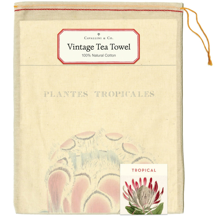 CAVALLINI & Co. 100% Natural Cotton Tea Towel - Tropical Plants