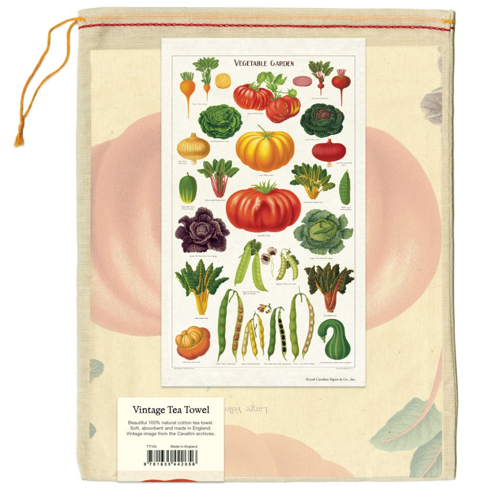 Load image into Gallery viewer, CAVALLINI &amp; Co. 100% Natural Cotton Tea Towel - Vegetable Garden