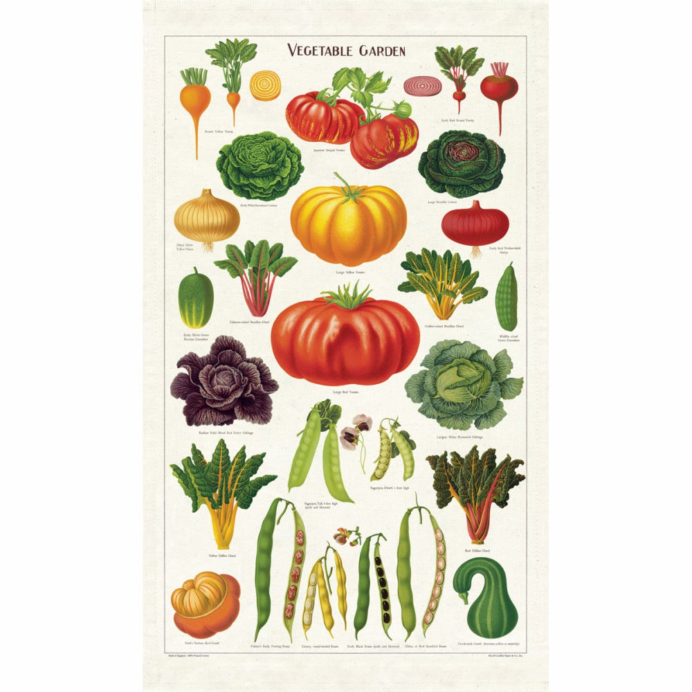 Load image into Gallery viewer, CAVALLINI &amp; Co. 100% Natural Cotton Tea Towel - Vegetable Garden