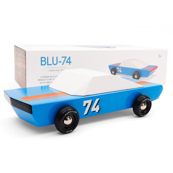 Load image into Gallery viewer, CANDYLAB Blu74 Racer Wooden Toy Racing Car