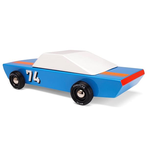 CANDYLAB Blu74 Racer Wooden Toy Racing Car