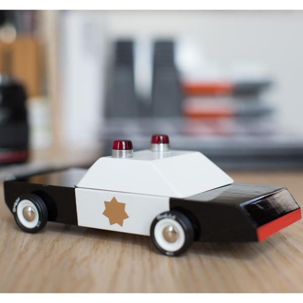 CANDYLAB Police Cruiser Wooden Toy Car