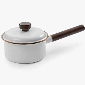 BAREBONES Enamel Saucepan - Eggshell White