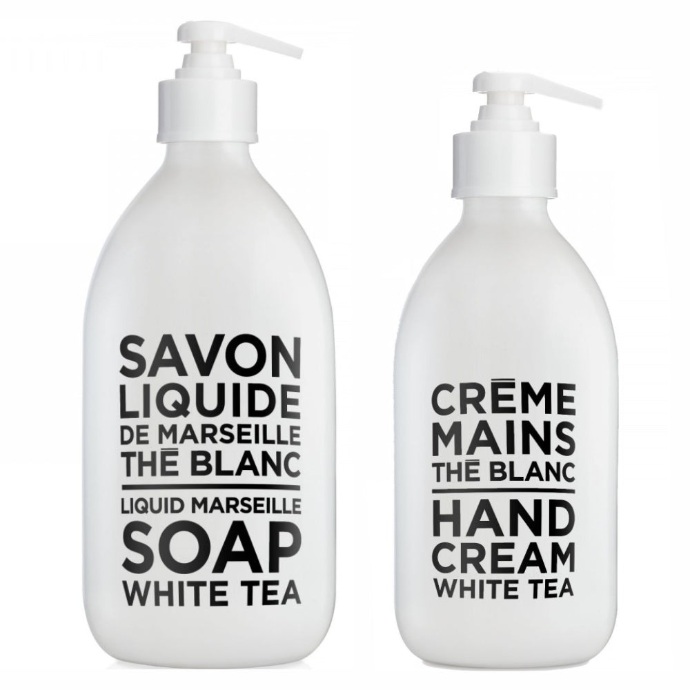 COMPAGNIE DE PROVENCE Liquid Soap 500ml & Hand Cream 300ml Duo - White Tea