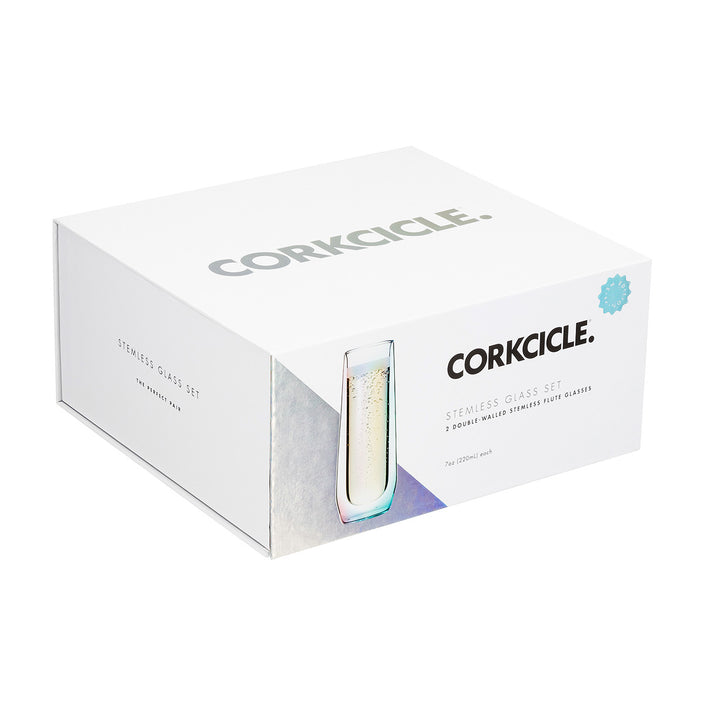 CORKCICLE Double Walled Cup Flute Glass (Pk Of 2) - Prism **CLEARANCE**
