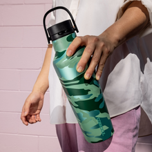 Load image into Gallery viewer, CORKCICLE Camo Sports Canteen 600ml Insulated Stainless Steel Bottle - Jade