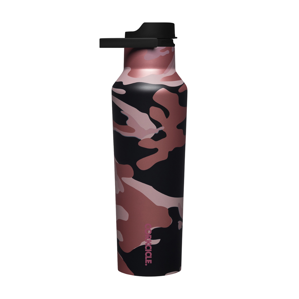 Load image into Gallery viewer, CORKCICLE Camo Sports Canteen 600ml Insulated Stainless Steel Bottle - Rose **CLEARANCE**