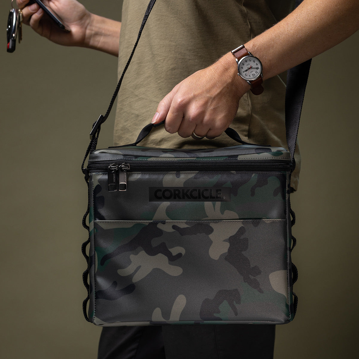 Load image into Gallery viewer, CORKCICLE Cooler Bag Mills 8 - Woodland Camo **CLEARANCE**