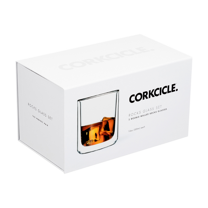 CORKCICLE Double Walled Rocks Glass Clear - Set of 2 **CLEARANCE**