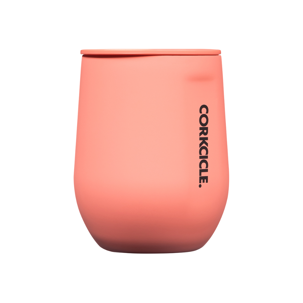 CORKCICLE Neon Lights Stemless 355ml Insulated Stainless Steel Cup - Coral