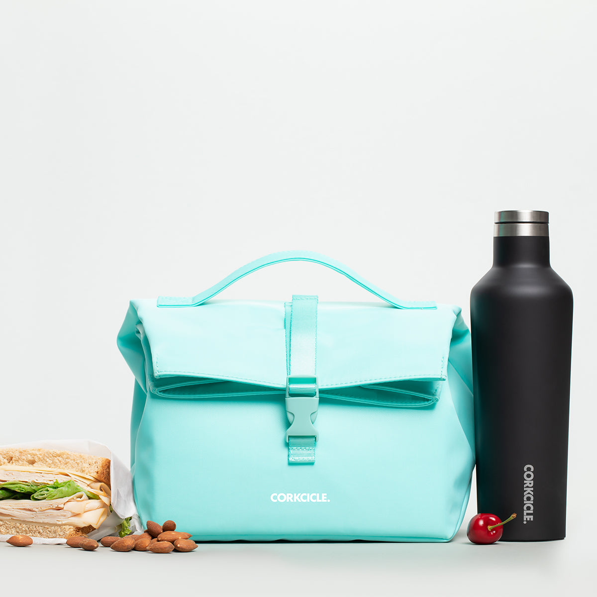 Load image into Gallery viewer, CORKCICLE Cooler Bag Nona Roll-Top - Turquoise Lunch Bag **CLEARANCE**