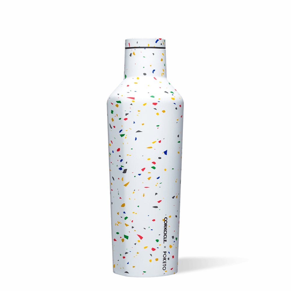 CORKCICLE x POKETO Stainless Steel Insulated Canteen 16oz (475ml) - White Terrazzo **CLEARANCE**