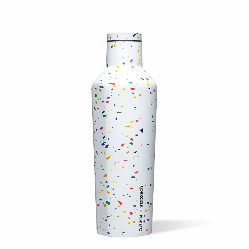 Load image into Gallery viewer, CORKCICLE x POKETO Stainless Steel Insulated Canteen 16oz (475ml) - White Terrazzo **CLEARANCE**