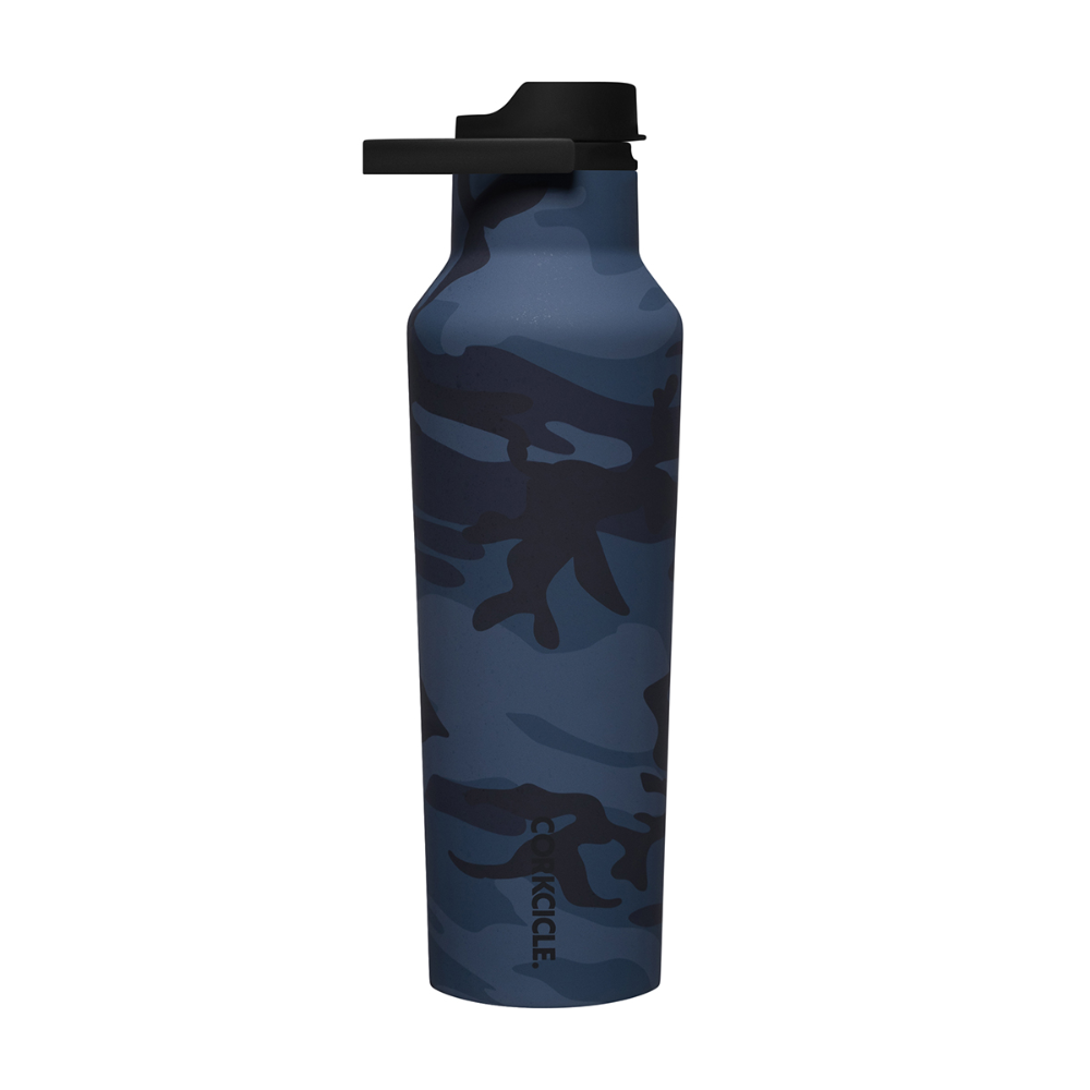 Load image into Gallery viewer, CORKCICLE Series A Sports Canteen 600ml Insulated Stainless Steel Bottle - Navy Camo **CLEARANCE**