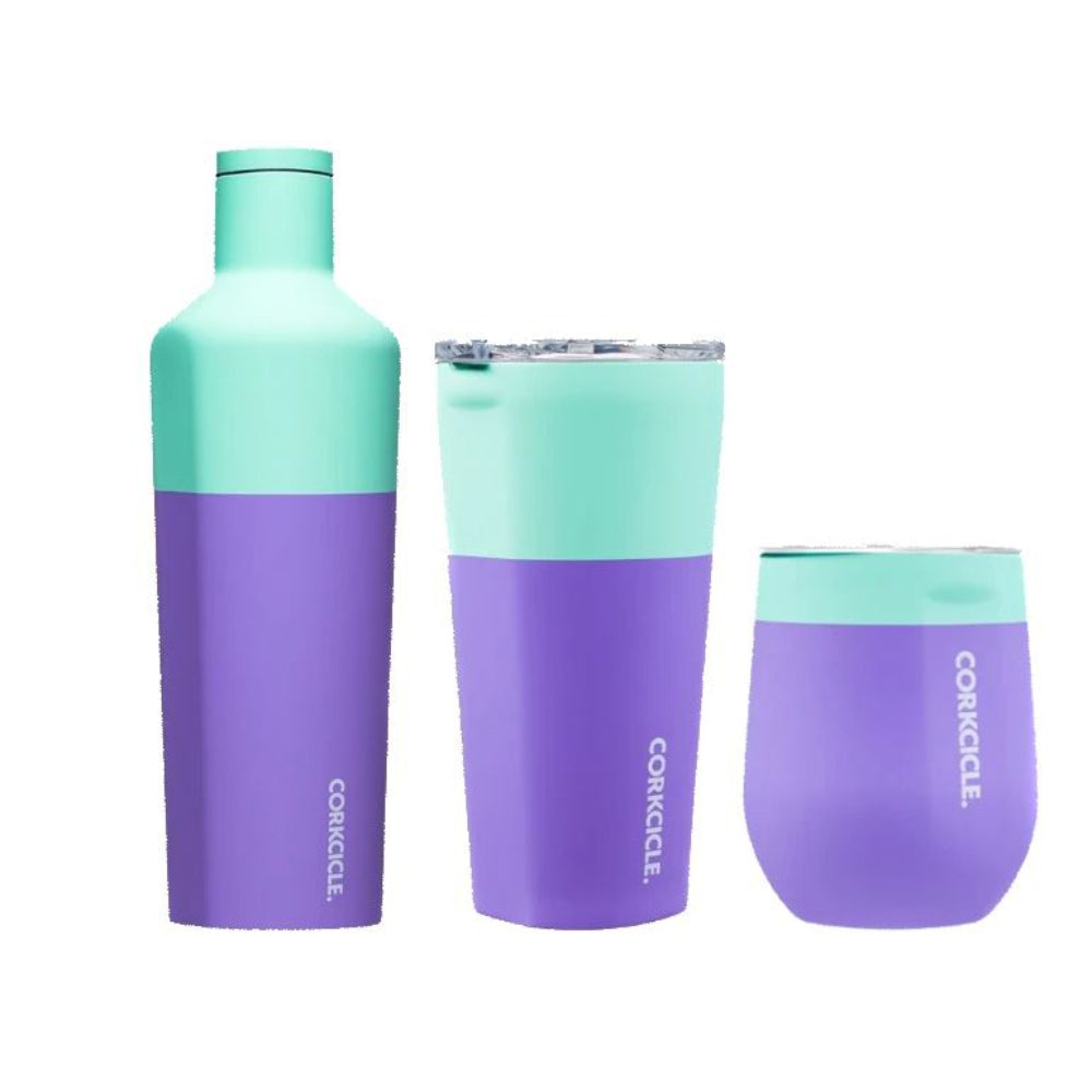 Load image into Gallery viewer, CORKCICLE Stainless Steel Insulated Stemless Cup 12oz - Colour Block Mint Berry **CLEARANCE**