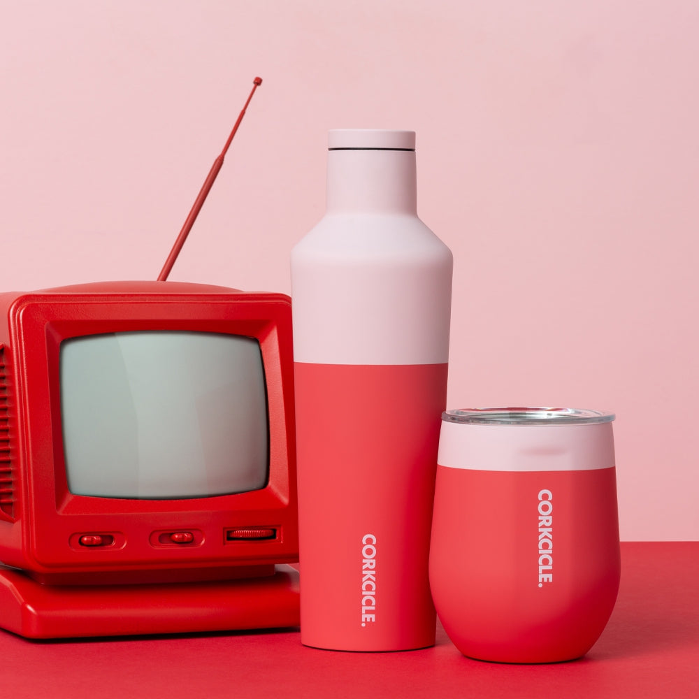 Load image into Gallery viewer, CORKCICLE Stainless Steel Insulated Stemless Glass 12oz (355ml) - Colour Block Shortcake **CLEARANCE**