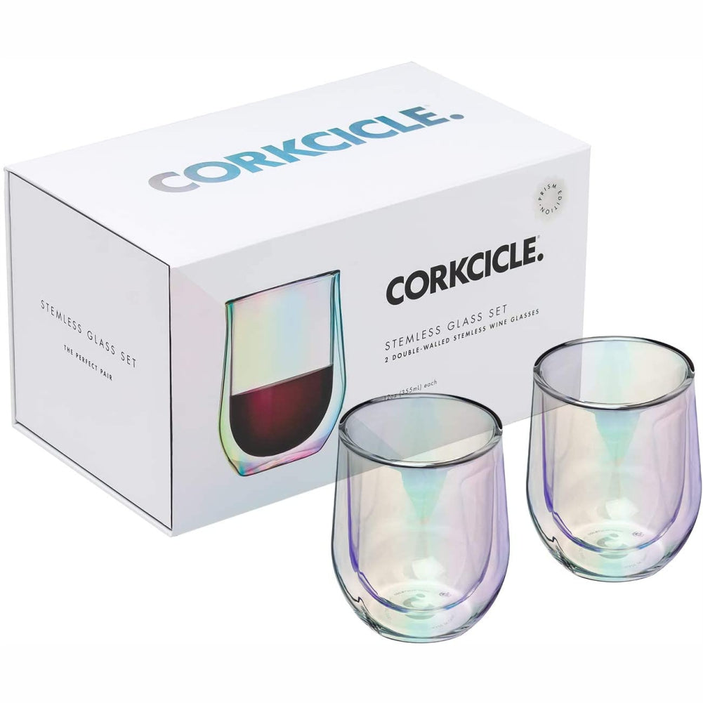 Load image into Gallery viewer, CORKCICLE Stemless 12oz Glass Set (2) - Prism **CLEARANCE**