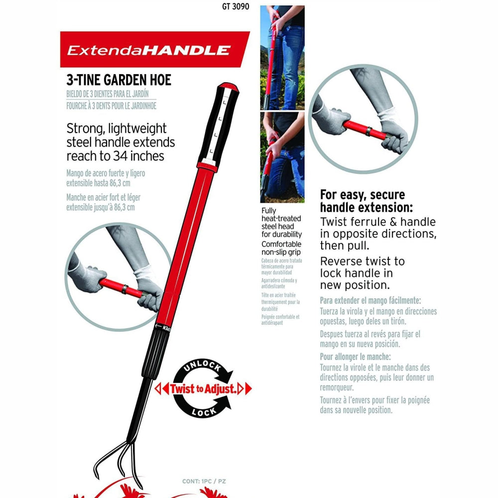 Load image into Gallery viewer, CORONA ExtendaHANDLE Lightweight 3-Tine Hoe