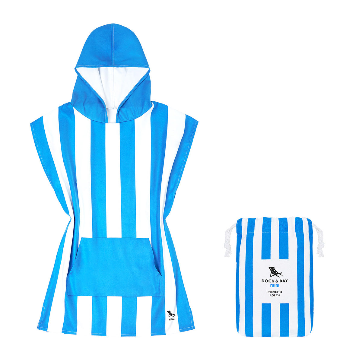 Load image into Gallery viewer, DOCK &amp; BAY Quick-dry Kids Poncho Hooded Towel 100% Recycled Mini Cabana - Bondi Blue