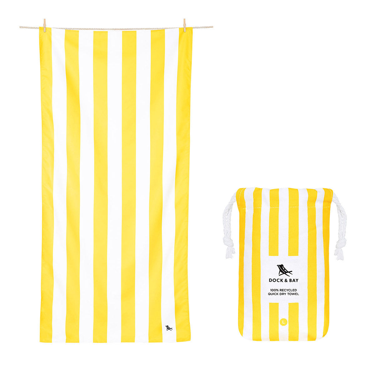 Load image into Gallery viewer, DOCK &amp; BAY Quick-dry Beach Towel 100% Recycled Cabana Collection - Boracay Yellow