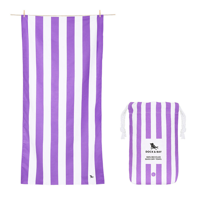 DOCK & BAY Quick-dry Beach Towel 100% Recycled Cabana Collection - Brighton Purple
