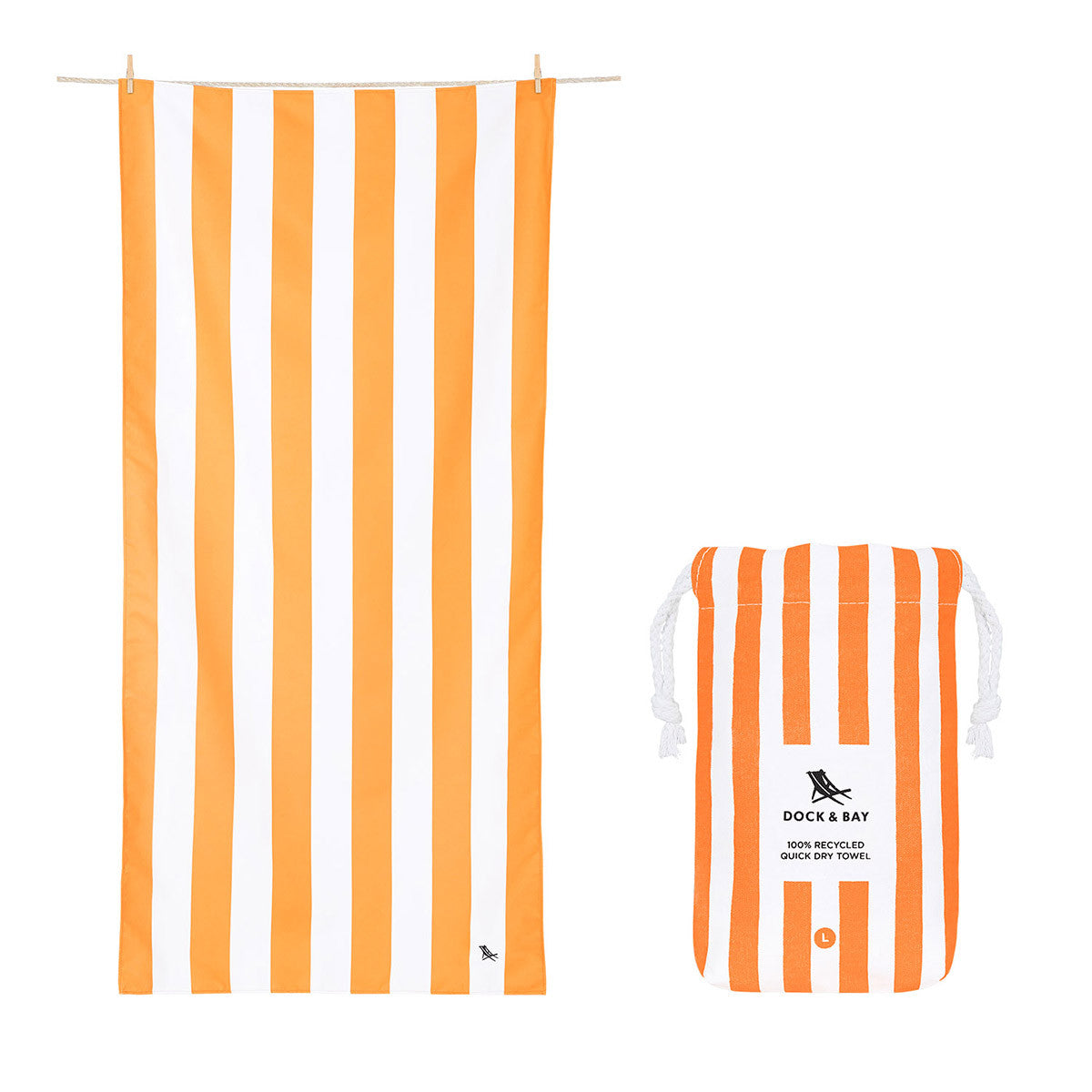 Load image into Gallery viewer, DOCK &amp; BAY Quick-dry Beach Towel 100% Recycled Cabana Collection - Ipanema Orange