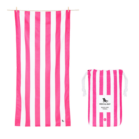 DOCK & BAY Quick-dry Beach Towel 100% Recycled Cabana Collection - Phi Phi Pink