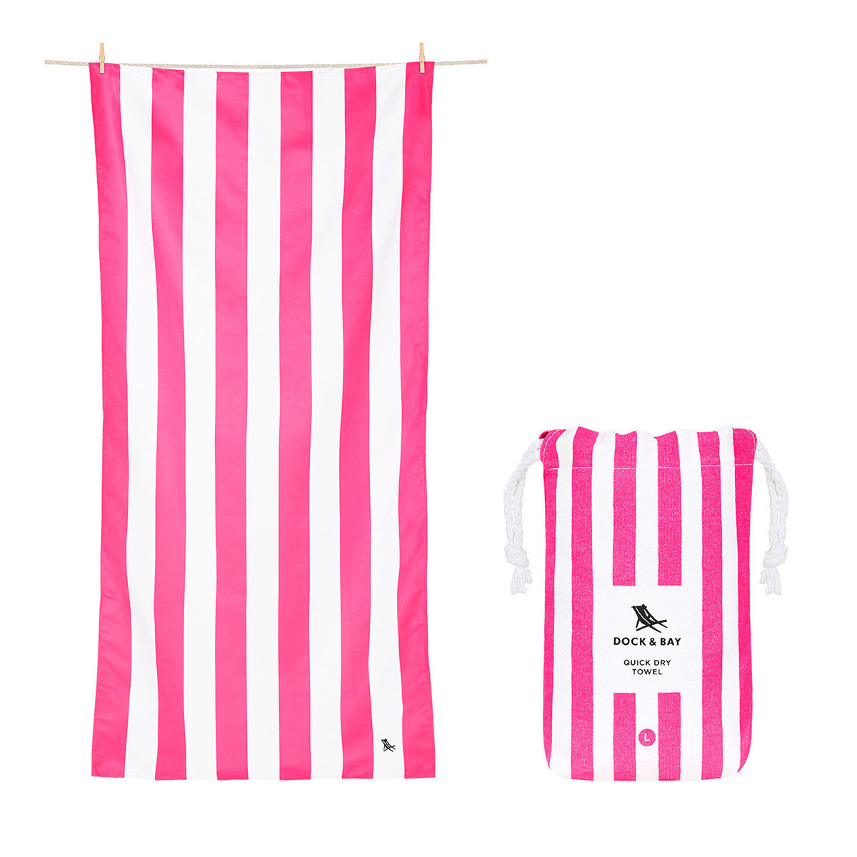 Load image into Gallery viewer, DOCK &amp; BAY Quick-dry Beach Towel 100% Recycled Cabana Collection - Phi Phi Pink