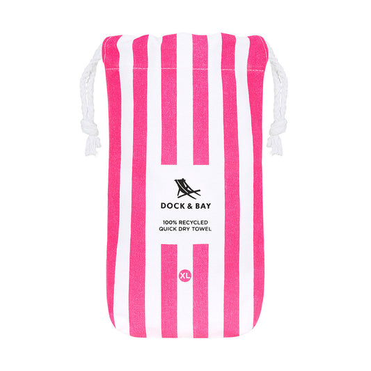 DOCK & BAY Quick-dry Beach Towel 100% Recycled Cabana Collection - Phi Phi Pink