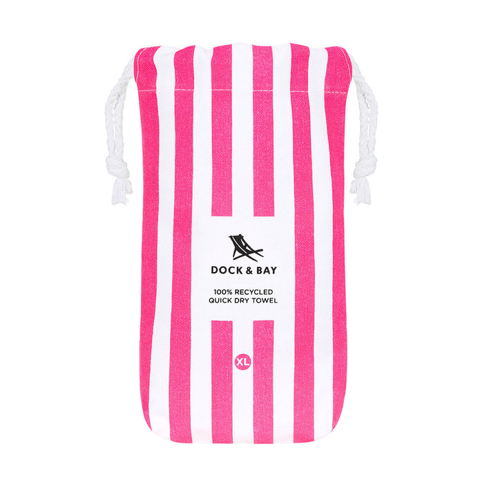 DOCK & BAY Quick-dry Beach Towel 100% Recycled Cabana Collection - Phi Phi Pink