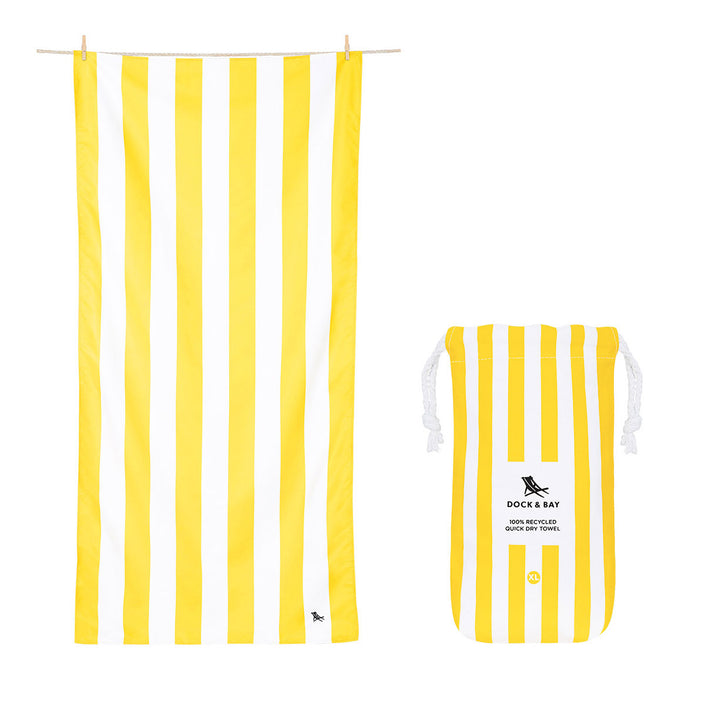 DOCK & BAY Quick-dry Beach Towel 100% Recycled Cabana Collection - Boracay Yellow