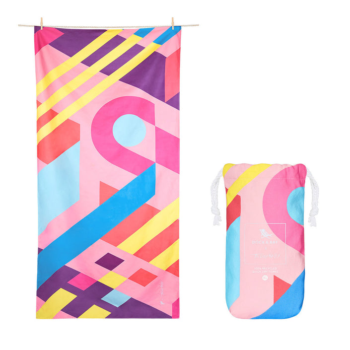 DOCK & BAY x TED KELLEY Quick-dry Beach Towel 100% Recycled Street Art Collection - Follow The Bliss