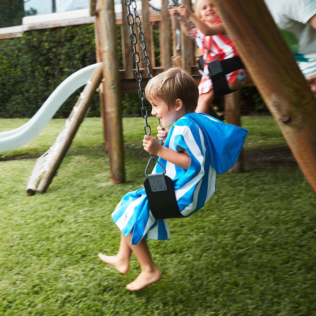 Load image into Gallery viewer, DOCK &amp; BAY Quick-dry Kids Poncho Hooded Towel 100% Recycled Mini Cabana - Bondi Blue