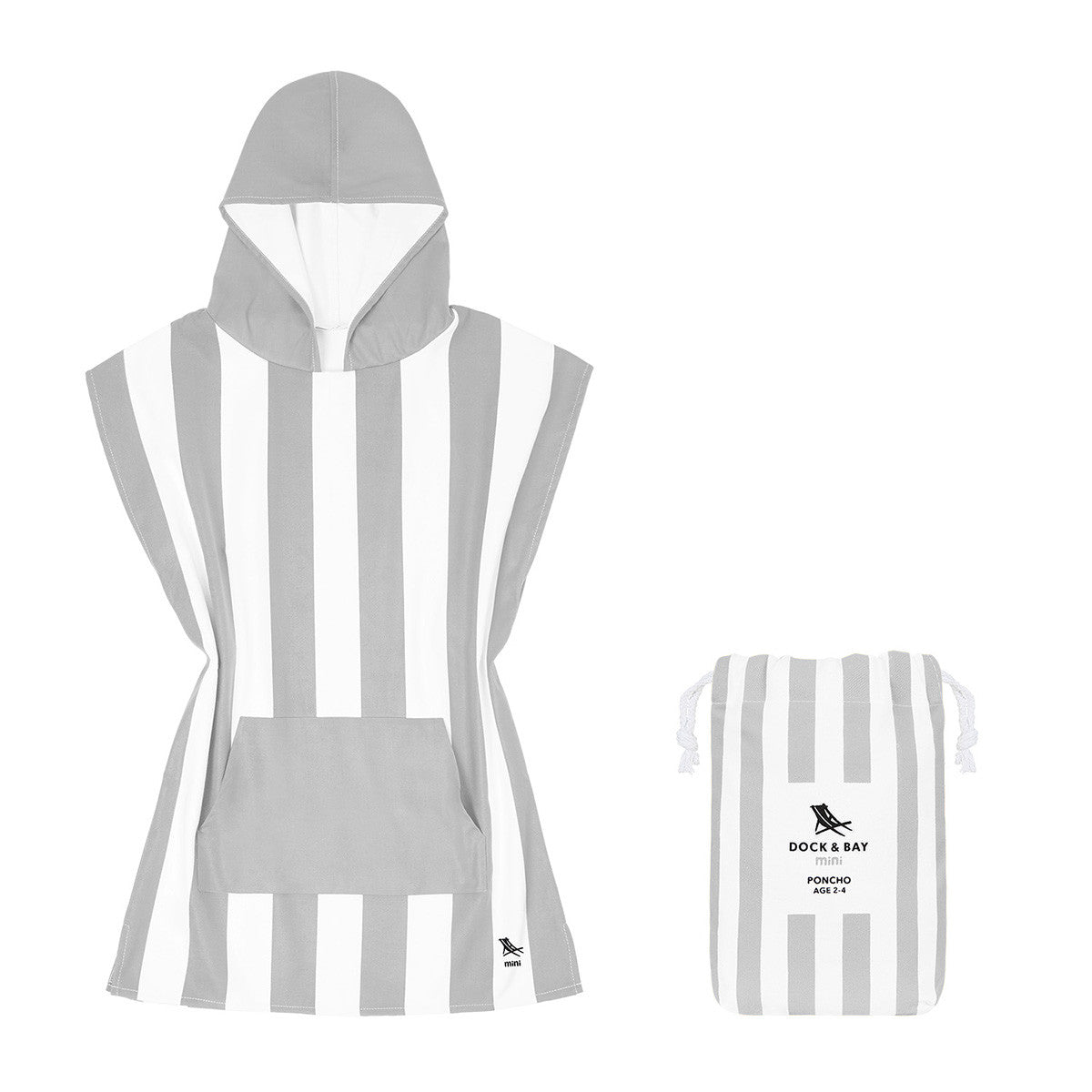 Load image into Gallery viewer, DOCK &amp; BAY Quick-dry Kids Poncho Hooded Towel 100% Recycled Mini Cabana - Goa Grey