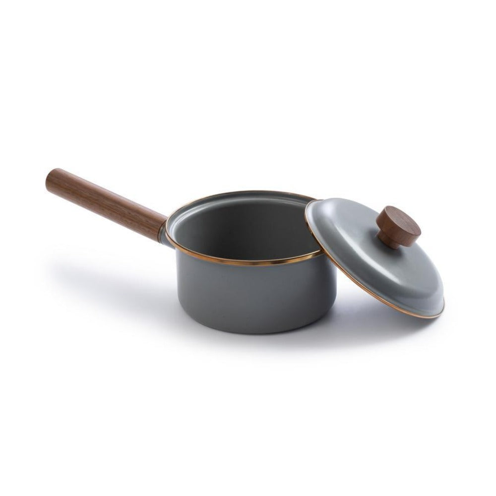 Load image into Gallery viewer, BAREBONES Enamel Saucepan - Slate Grey