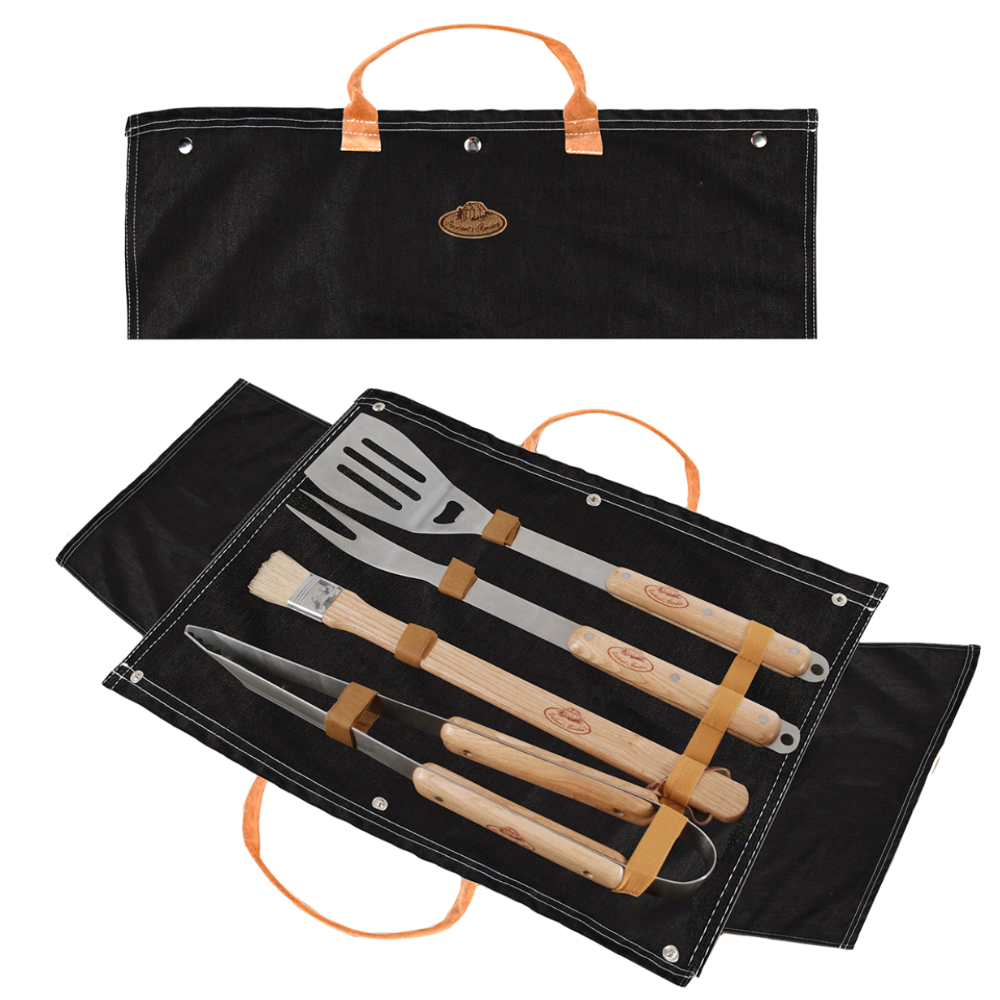 ESSCHERT DESIGN BBQ Tool Set With Denim Carry Case
