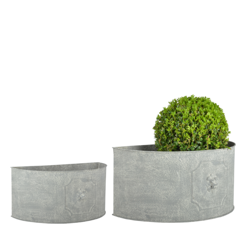 Load image into Gallery viewer, ESSCHERT DESIGN Half Round Lion Flower Pot - Set of 2