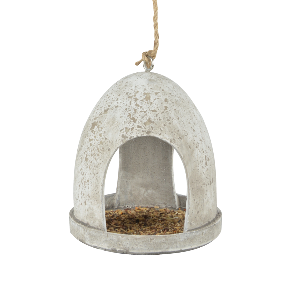 Load image into Gallery viewer, ESSCHERT DESIGN Round Hanging Bird Feeder - Aged Resin