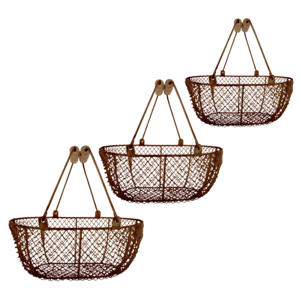 ESSCHERT DESIGN Wire Oval Harvesting Basket / Trug - Set of 3
