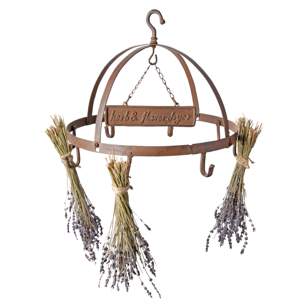 ESSCHERT DESIGN Herb & Flower Drying Rack With Hanging Sign