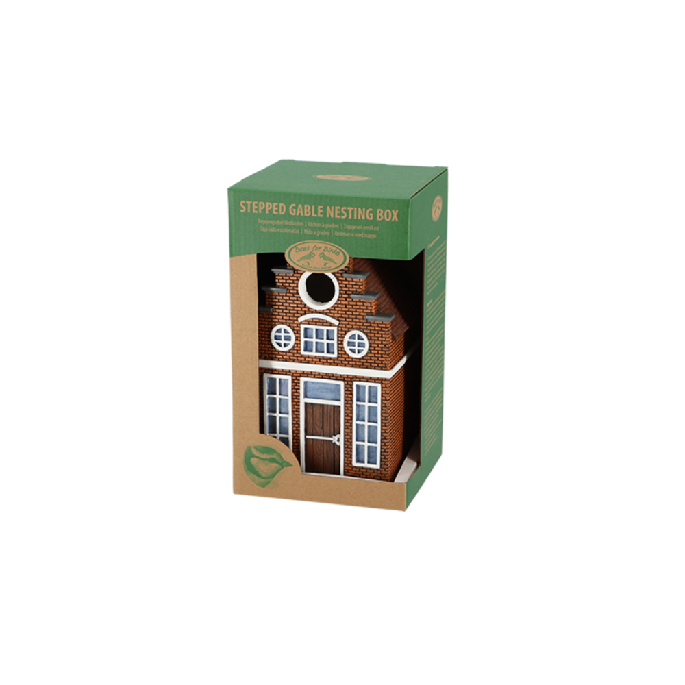 Load image into Gallery viewer, ESSCHERT DESIGN Canal Side House Nesting Box - Stepped Gable