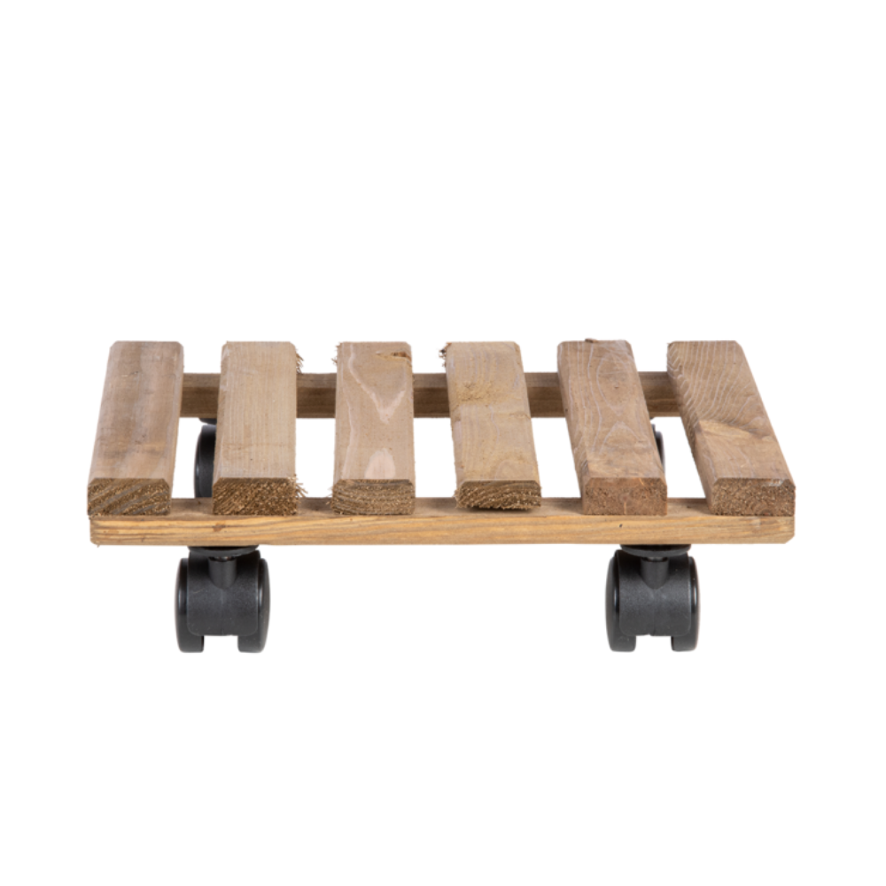 Load image into Gallery viewer, ESSCHERT DESIGN Wooden Plant Trolley Square - Aged