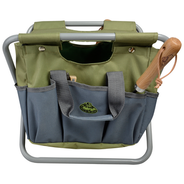 ESSCHERT DESIGN Foldable Chair & Tool Bag - Grey/Khaki