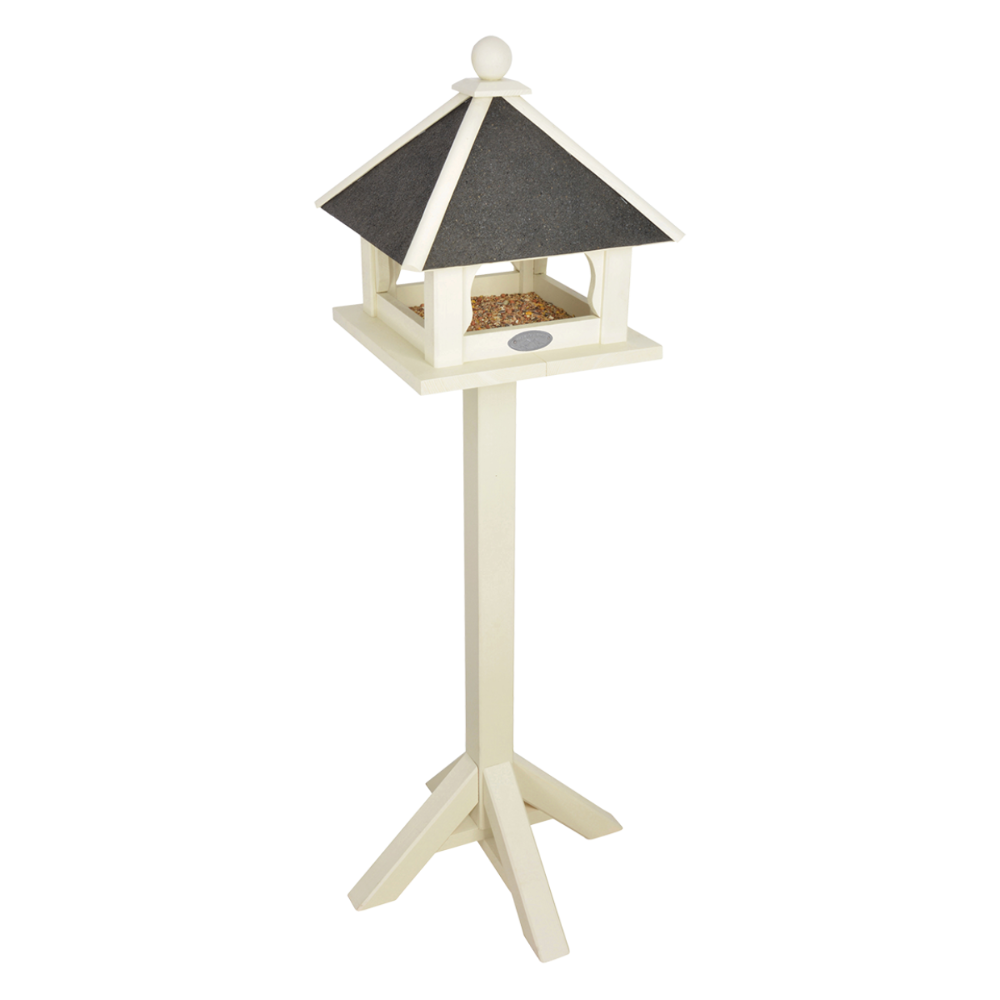 Load image into Gallery viewer, ESSCHERT DESIGN Freestanding Timber Bird Feeder - White