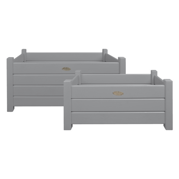 ESSCHERT DESIGN Wooden Rectangular Planter Grey - Set of 2 **Limited Stock**