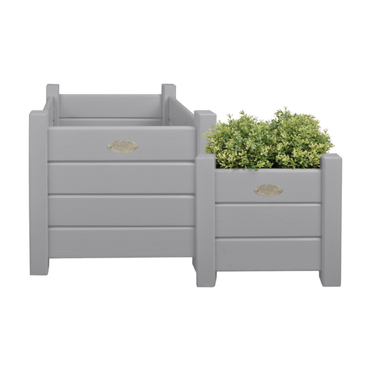 ESSCHERT DESIGN Wooden Square Planter Grey - Set of 2 **Limited Stock**