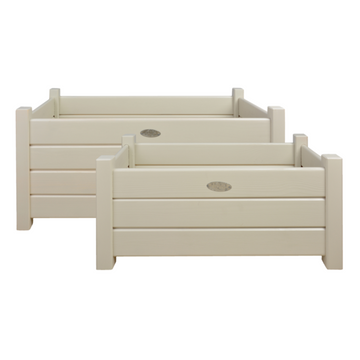 ESSCHERT DESIGN Wooden Rectangular Planter White - Set of 2 **Limited Stock**