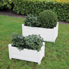 ESSCHERT DESIGN Wooden Rectangular Planter White - Set of 2 **Limited Stock**